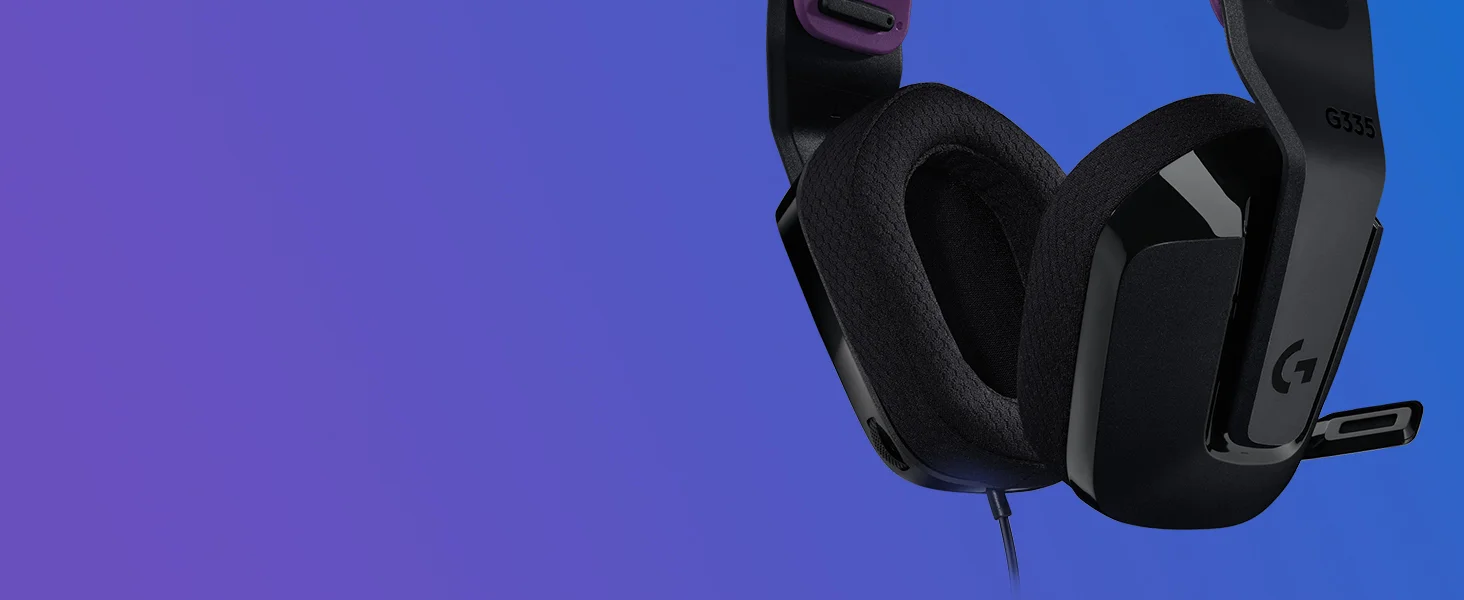 سماعة ألعاب Logitech G335 سلكية مع ميكروفون قابل للطي لكتم الصوت ومنفذ صوت 3.5 مم - أبيض - Thumbnail 14