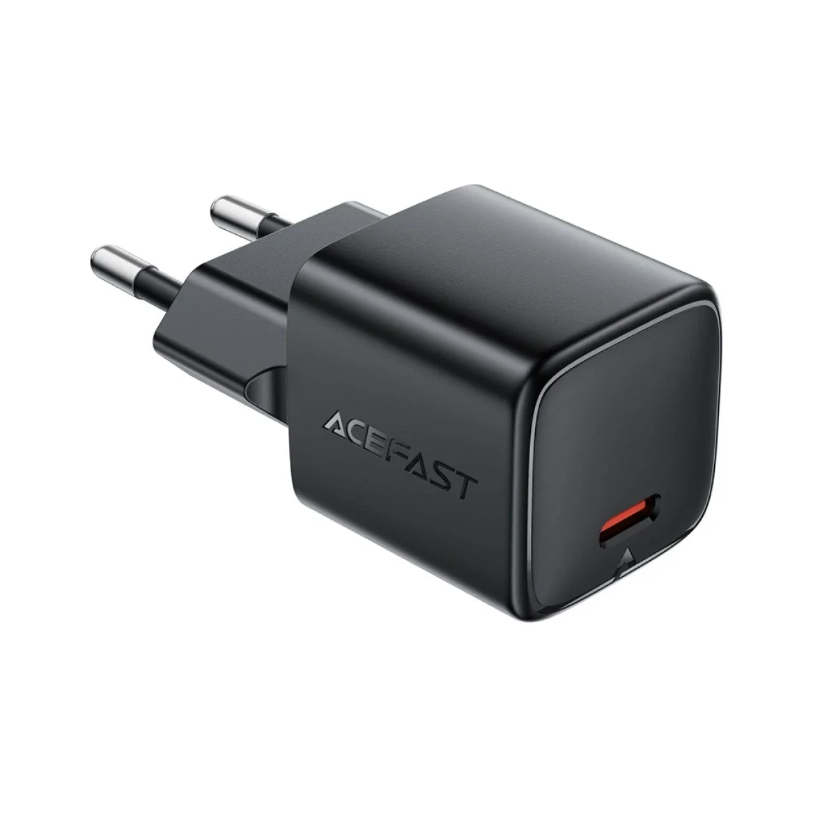 شاحن سريع صغير ACEFAST A118 USB-C PD GaN بقدرة 30 واط - قابس أوروبي - أسود - Thumbnail 2