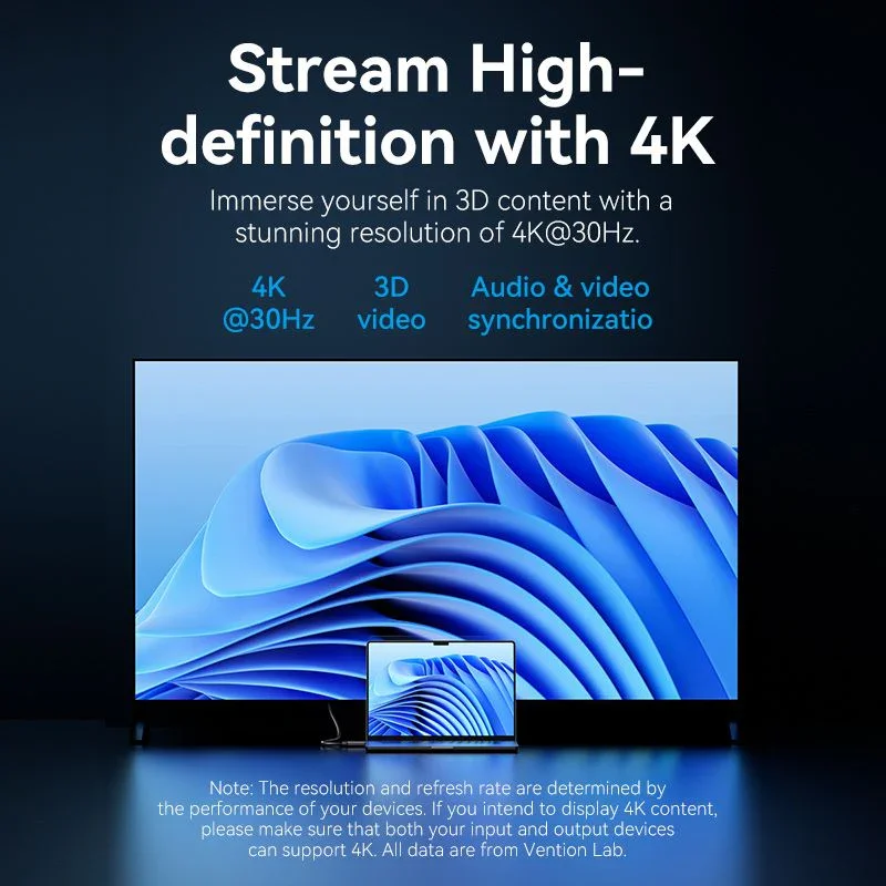 كيبل Vention HFOBJ من DisplayPort إلى HDMI بطول 5 متر، أسود - Image 8