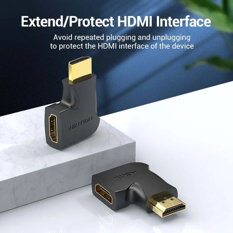 محول Vention AIPB0 HDMI ذكر إلى أنثى عمودي مسطح بزاوية 90° - Image 2