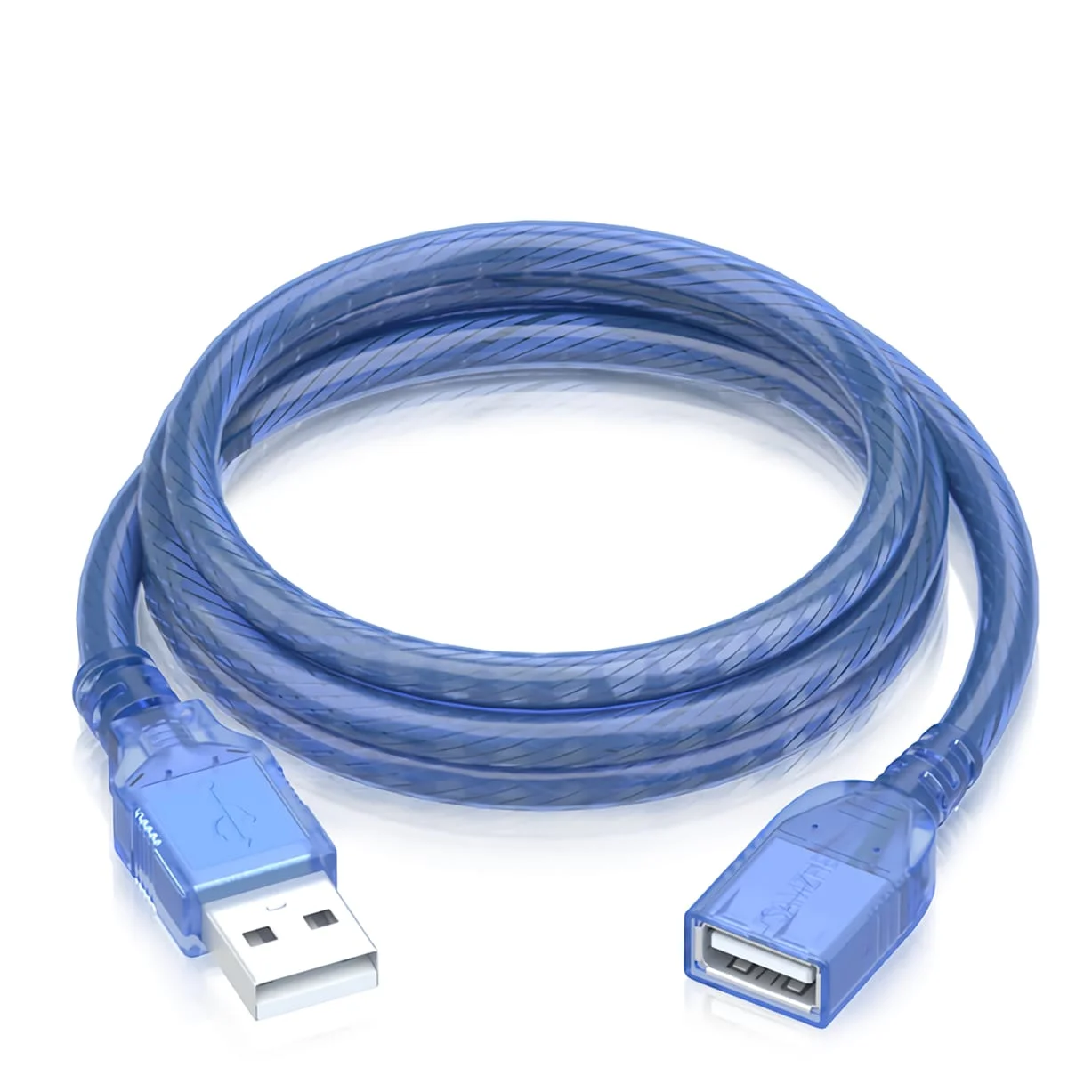 BL-903/BL-915/BL-930 USB 2.0 Male-to-Female Extension Cable, 5m, Transparent Blue - Thumbnail 4