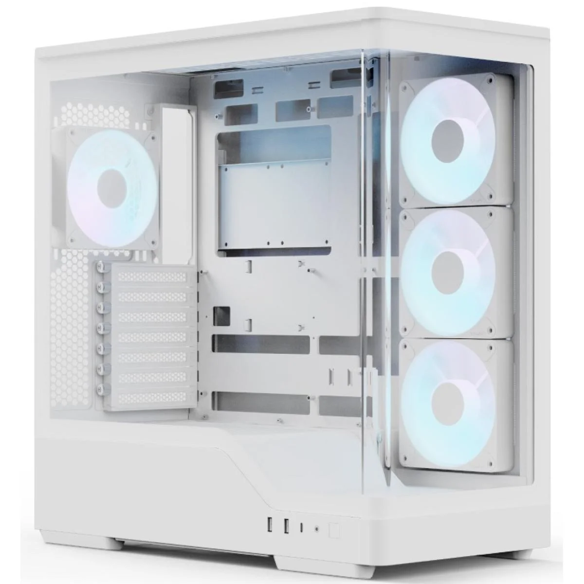 AeroCool P500A White ARGB Panoramic ATX Mid-Tower Gaming Case with 4 Fans