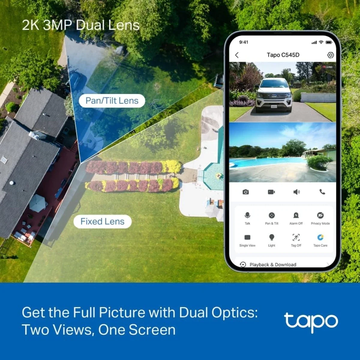 كاميرا مراقبة خارجية TP-LINK Tapo C545D بعدستين 2K 3MP مع التتبع الذكي - Image 4
