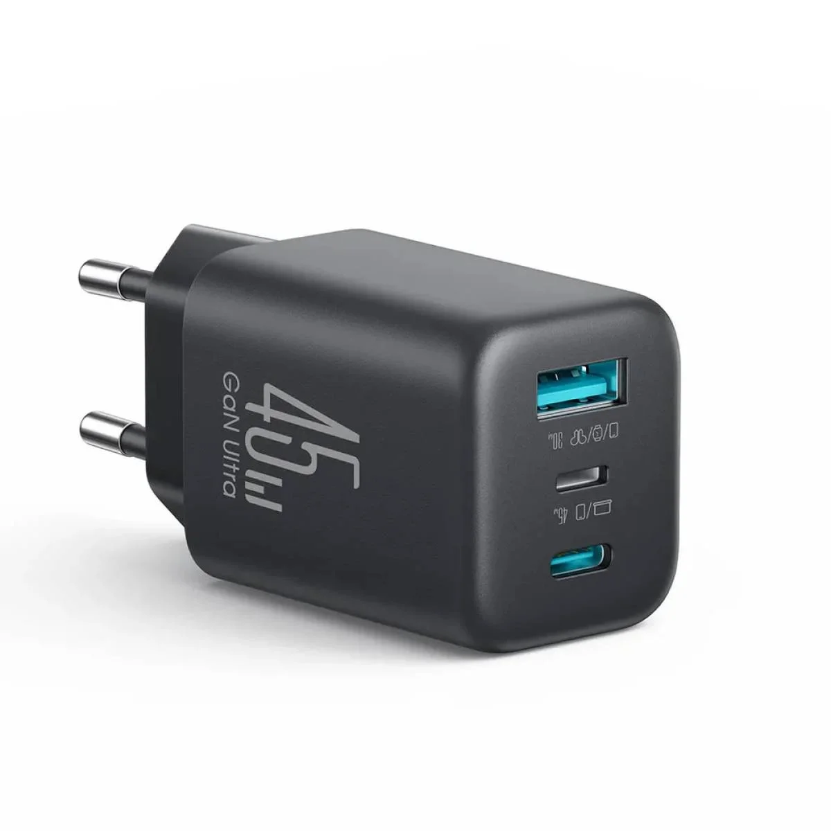 JOYROOM JR-TO1 45W GaN Wall Charger with 2 USB-C and 1 USB-A Ports - Thumbnail 2