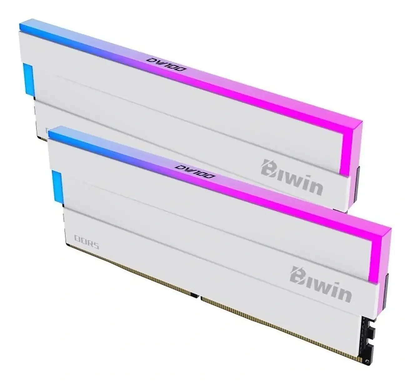 رام Biwin DW100 سعة 32GB (16GBx2) DDR5 بتردد 6800MHz أبيض CL32 - Image 2