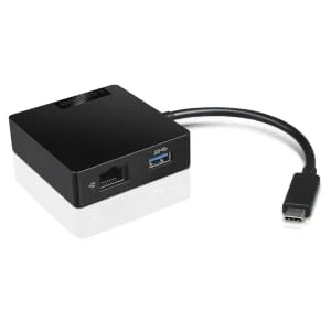 موزع سفر USB-C 4 في 1 من Lenovo مع HDMI وVGA وUSB 3.0 وRJ45 جيجابت إيثرنت - أسود - Image 12