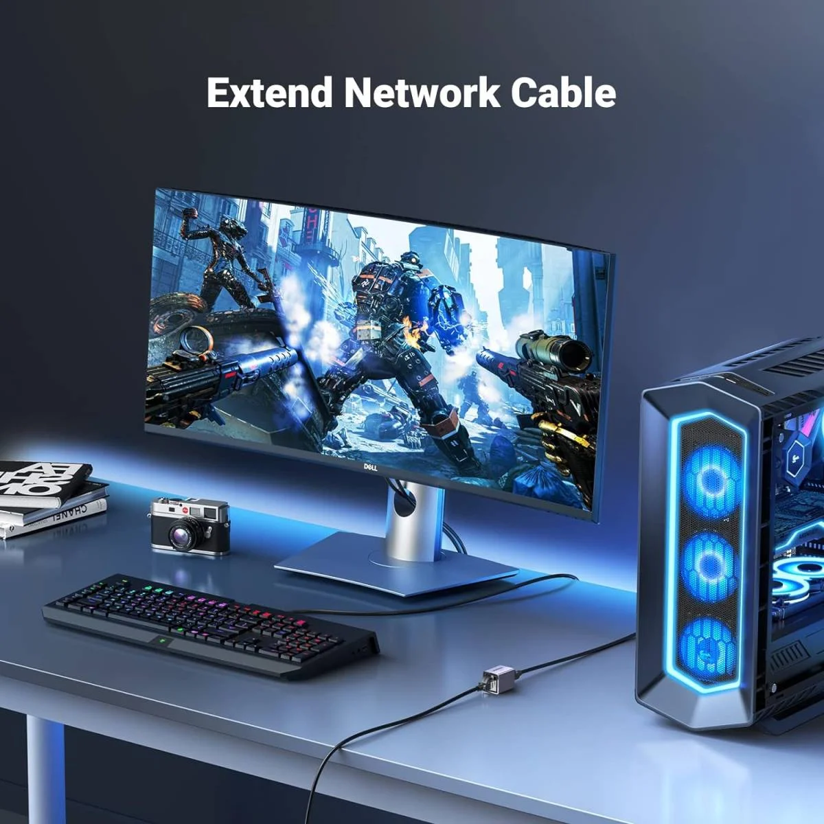 وصلة تمديد إيثرنت Ugreen بسرعة 10Gbps لكوابل Cat8 وCat7 وCat6 وCat5، 328 قدم، رمادي فضائي - Image 7