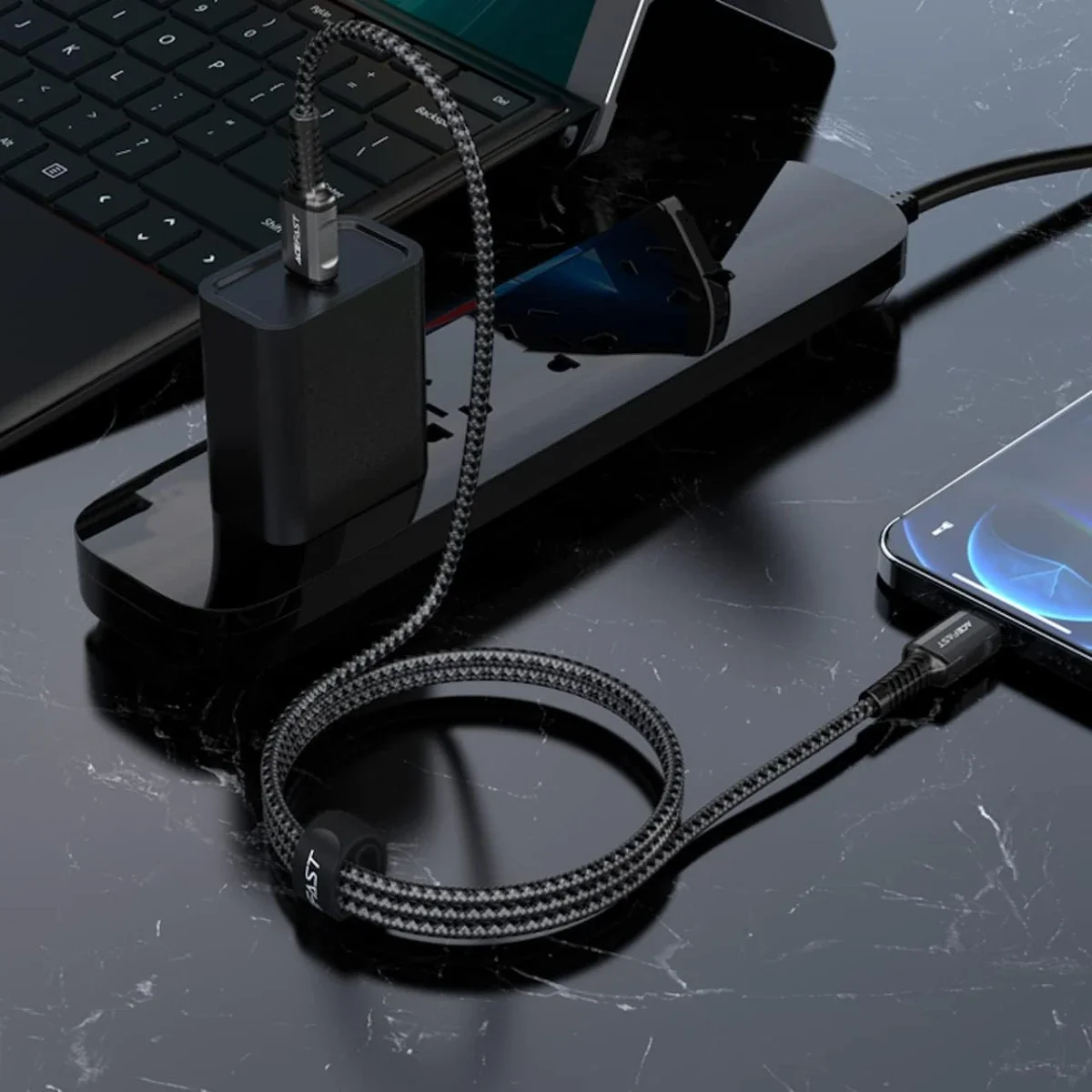 ACEFAST C1-01 USB-C to Lightning Cable 30W PD 3A 1.2m Deep Grey - Thumbnail 5