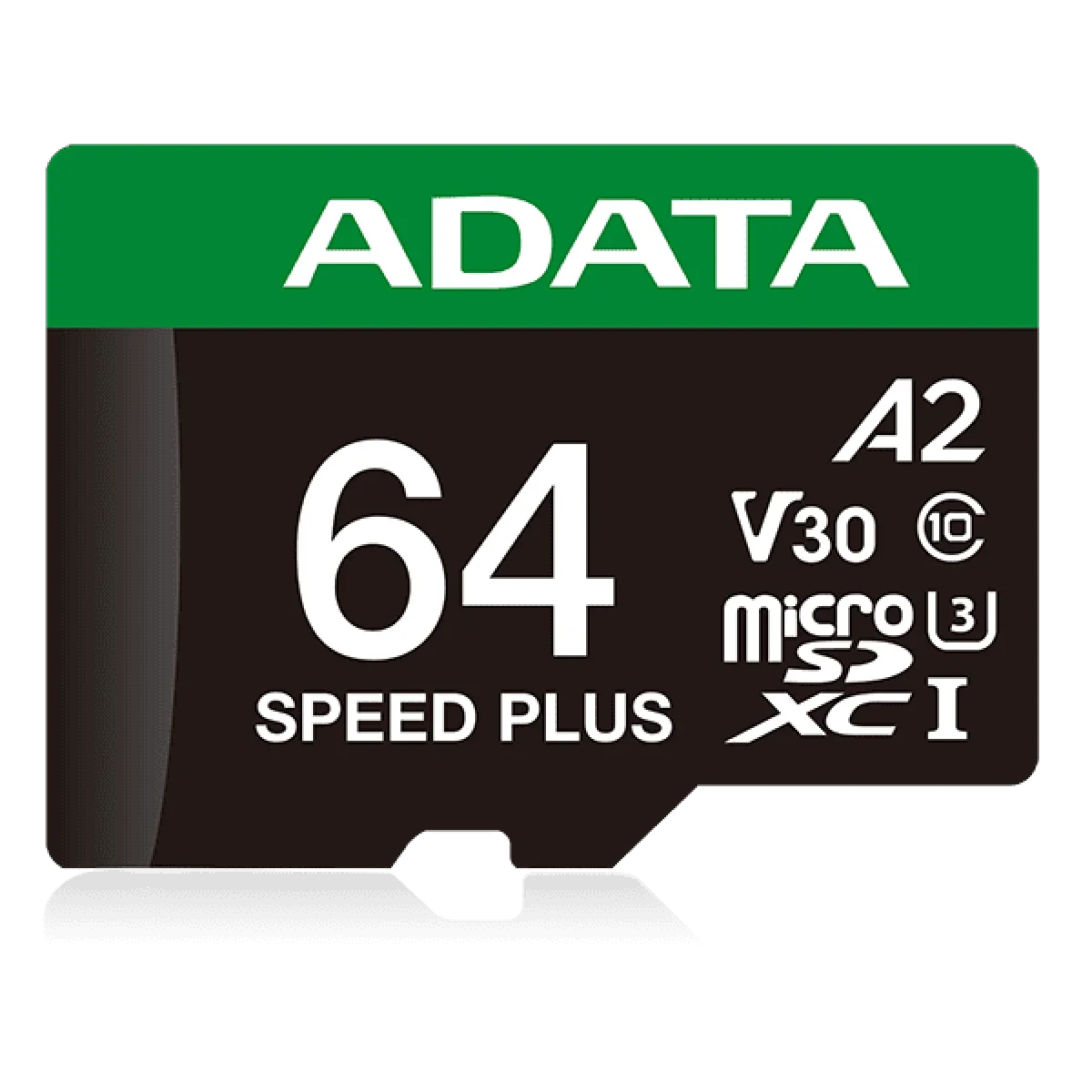 كرت ذاكرة ADATA SPEED PLUS بسعة 64GB microSDXC UHS-I U3 V30 A2
