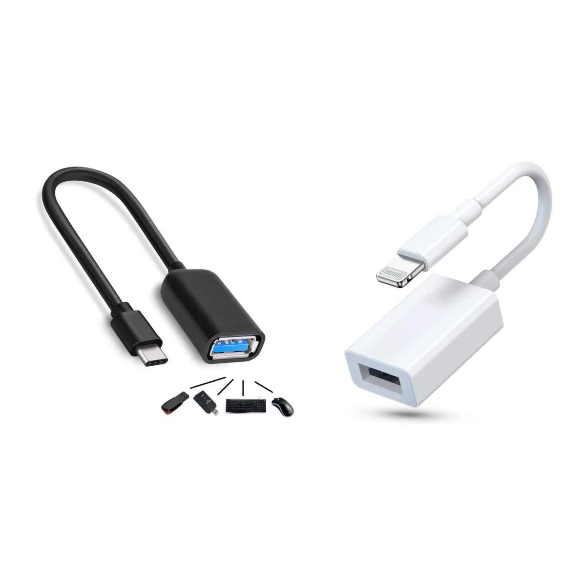 HAING OTG Adapter for iPhone to USB and USB Type-C