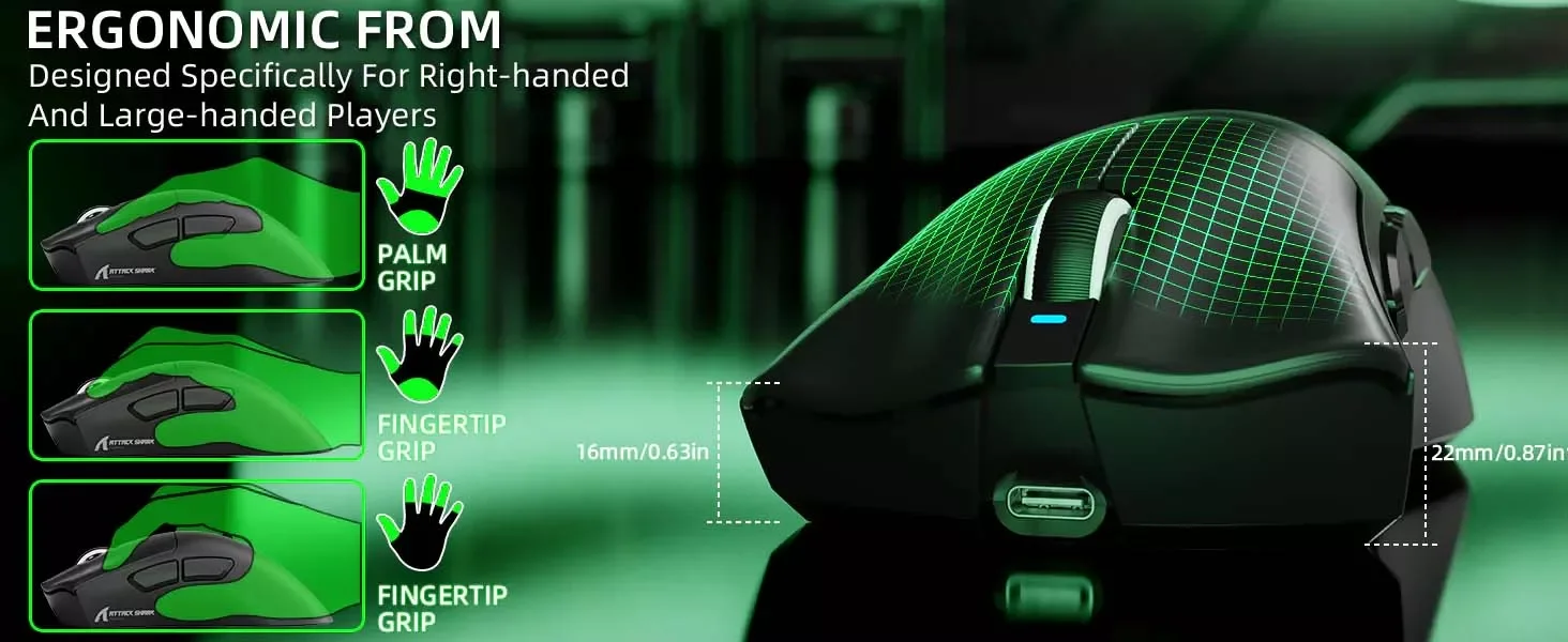 ماوس ألعاب ATTACK SHARK V3 خفيف الوزن باتصال ثلاثي - أبيض - Image 7