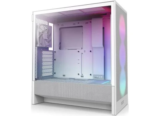 NZXT H5 Flow RGB (2024) White Mid-Tower ATX Airflow Gaming Case - Image 3