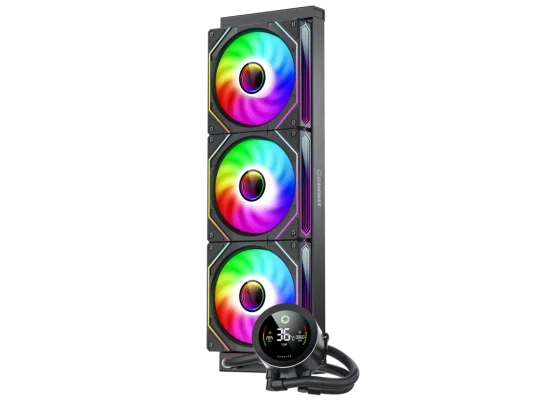 مبرد معالج سائل GameMax IceBurg 360 Digital BK مقاس 360 مم، قدرة تبريد 290 واط، شاشة رقمية، 3 مراوح ARGB PWM، أسود، كفالة سنة - Image 5