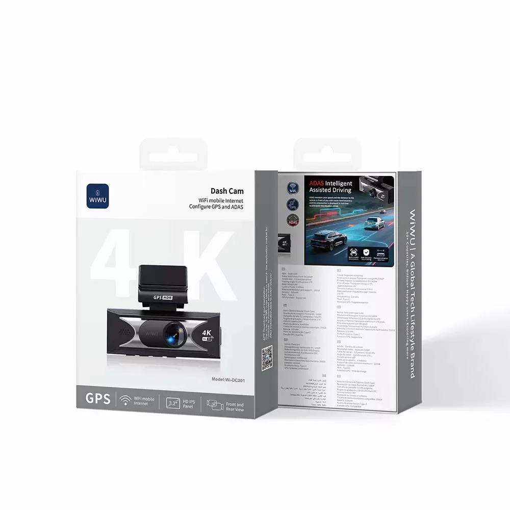WIWU Wi-DC201 Dash Cam with Wi-Fi, Mobile Connectivity, GPS & ADAS