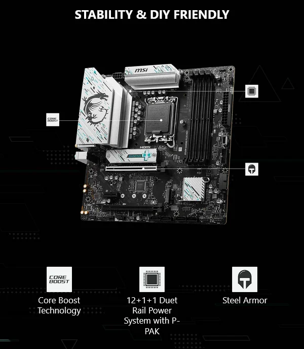 لوحة أم MSI B760M GAMING PLUS WIFI 6E mATX DDR5 مع PCIe 4.0 و2x M.2 - Image 9