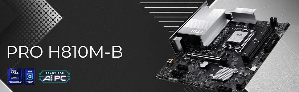 MSI PRO H810M-B mATX Motherboard LGA 1851 DDR5 PCIe 5.0 M.2 2.5G LAN - Thumbnail 8