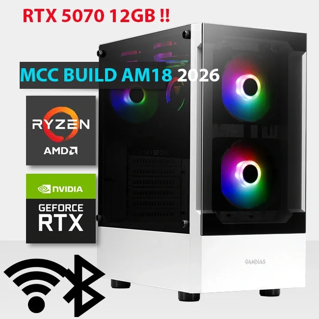 تجميعة ألعاب AMD MCC AM18-26 MIDAS بمعالج Ryzen 5 7500X3D وكرت RTX 5070 وذاكرة 16GB و1TB SSD - Thumbnail 2