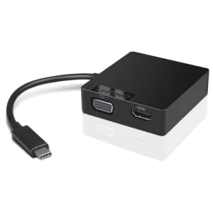 موزع سفر USB-C 4 في 1 من Lenovo مع HDMI وVGA وUSB 3.0 وRJ45 جيجابت إيثرنت - أسود - Image 13