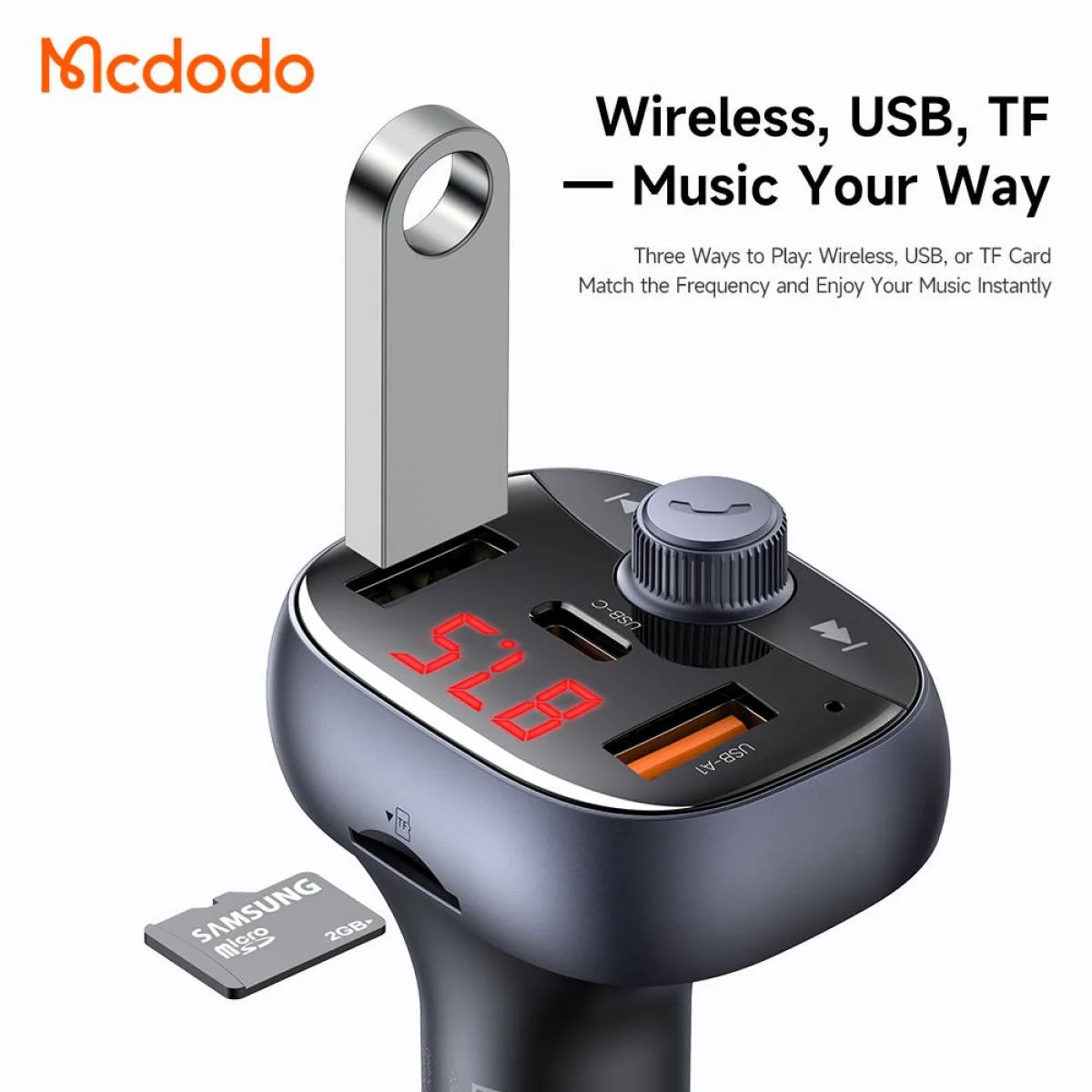 Mcdodo 595 72W 2A1C FM Car Charger with PD 3.0 Fast Charging - Image 4