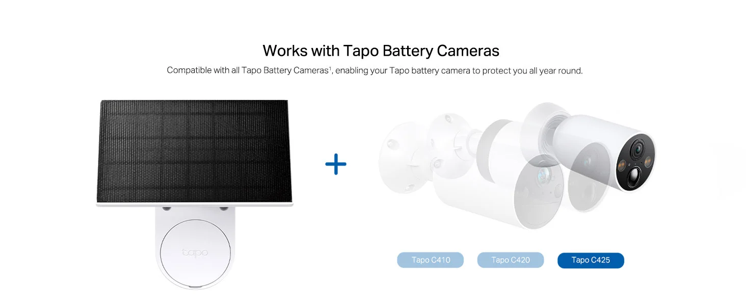 لوح شمسي TP-LINK Tapo A201 لكاميرات Tapo المزودة ببطارية مع كابل 4 متر، 2.5 واط، IP65 - Image 12