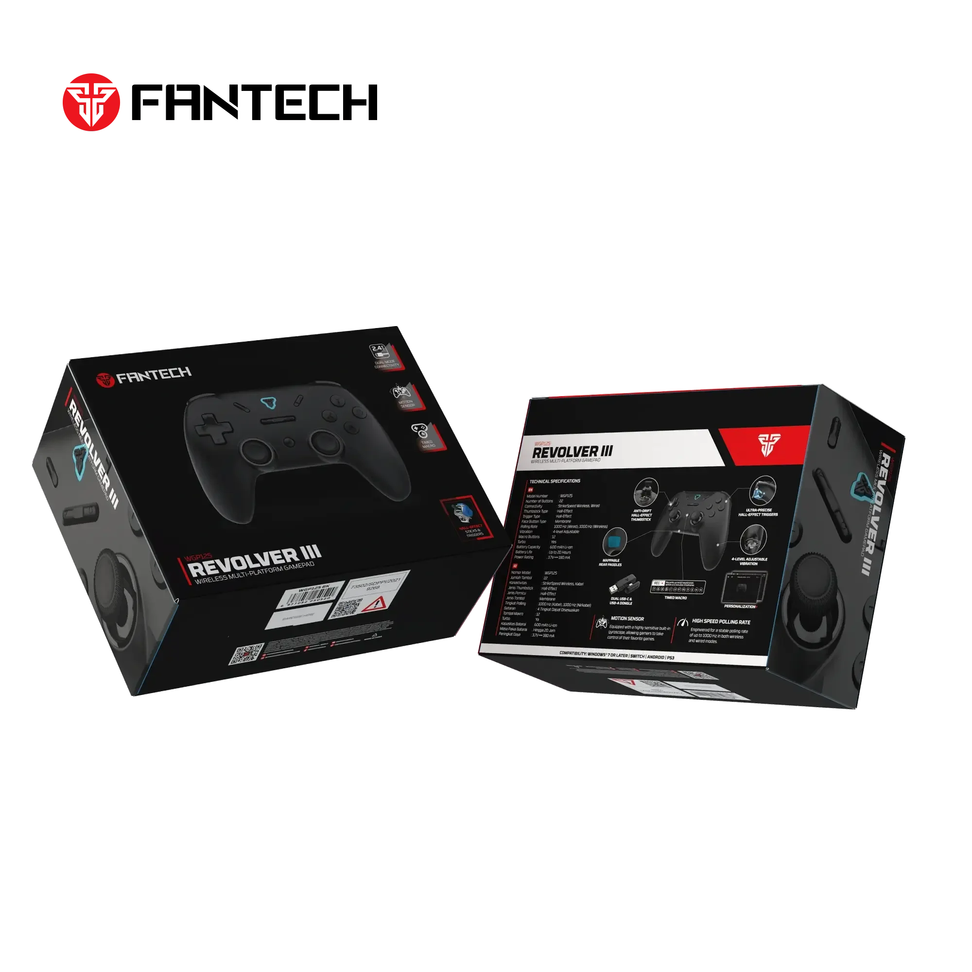 Fantech WGP12S Revolver III Wireless Multi-Platform Gamepad - Black - Image 5