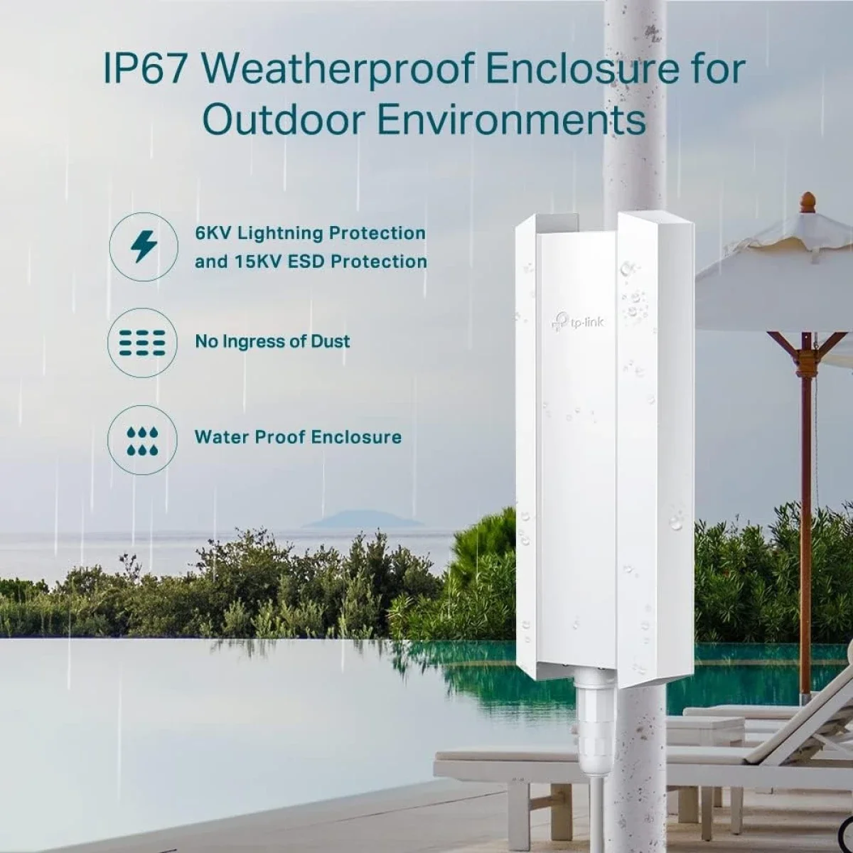 جهاز لاسلكي لتوسيع وتحسين نطاق الانترنت داخلي/خارجي TP-LINK EAP650-Outdoor AX3000 Wi‑Fi 6 - Image 1