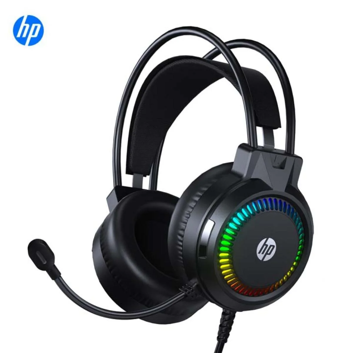 سماعة ألعاب HP H220 RGB بمنفذ AUX 3.5 مم وUSB 2.0