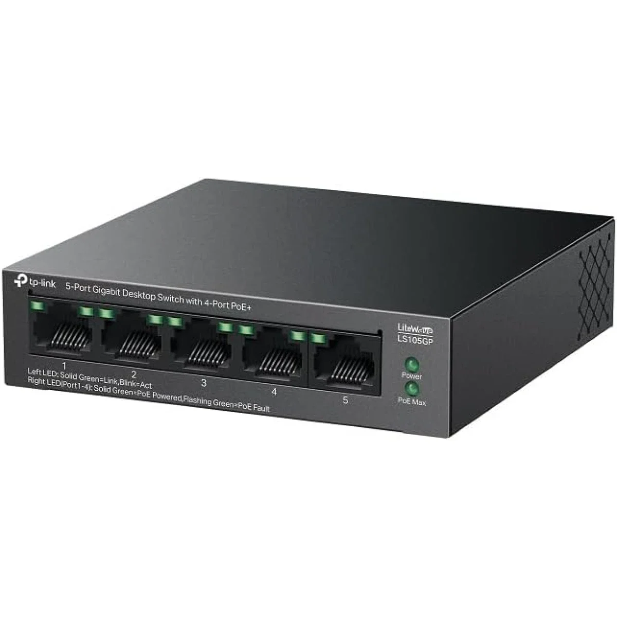 سويتش مكتبي جيجابت TP-LINK LS105GP 5 منافذ مع 4 منافذ PoE+ بقدرة 65W - Image 2