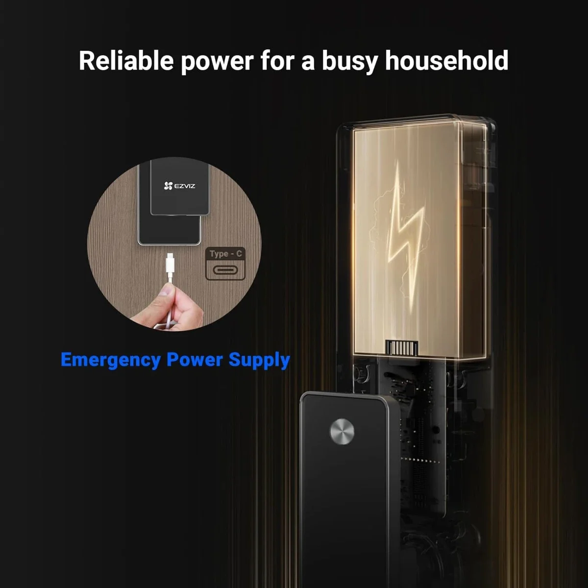 قفل باب ذكي Ezviz DL50FVS (6068) 8 في 1 بتعرّف ثلاثي الأبعاد على الوجه، ذاكرة 8GB، رؤية ليلية 2 متر وتحكم عبر التطبيق - Thumbnail 6