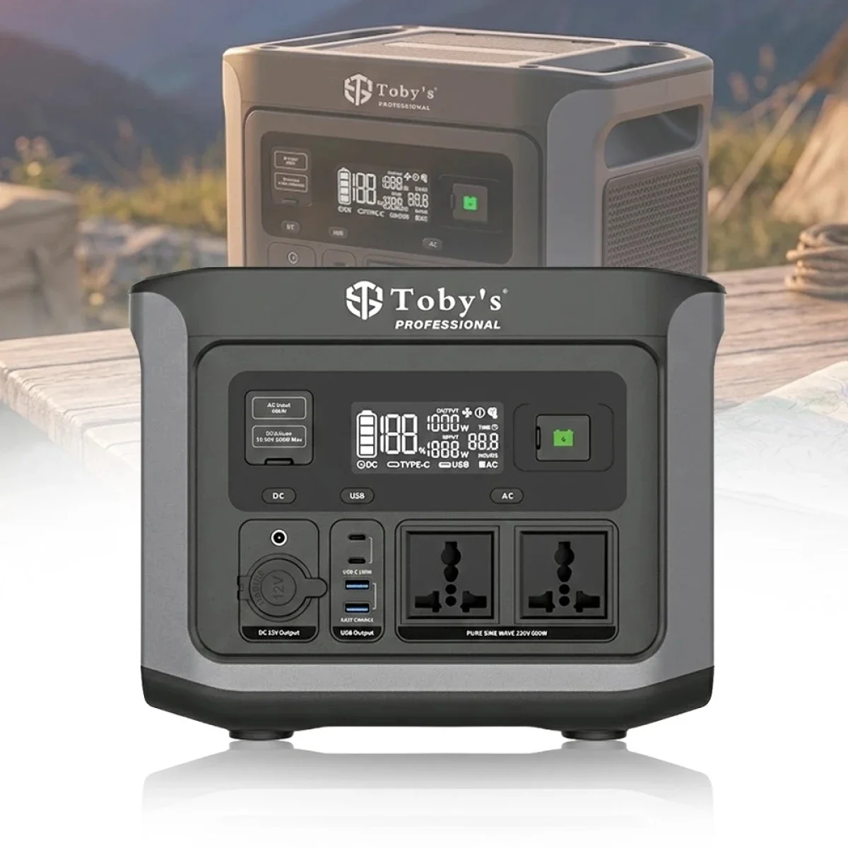 Toby's TBS-144A Portable Power Station 600W 144000mAh 460.8Wh with 220V AC Output - Black - Image 2