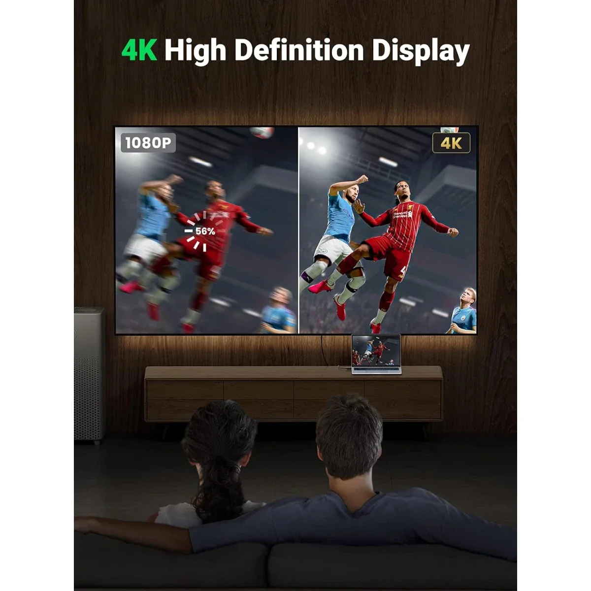 كابل Ugreen من DisplayPort إلى HDMI بطول 1 متر أسود بدقة 4K 30Hz - Thumbnail 3