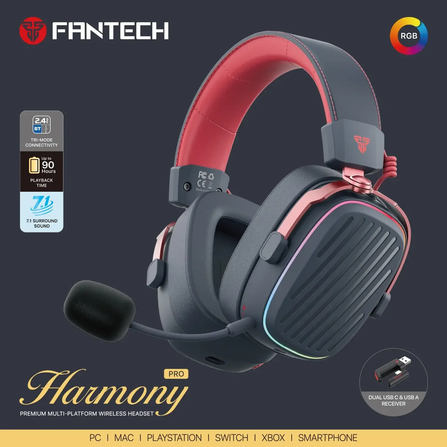 Fantech WHG02P Harmony Pro Wireless Gaming Headset - Image 3