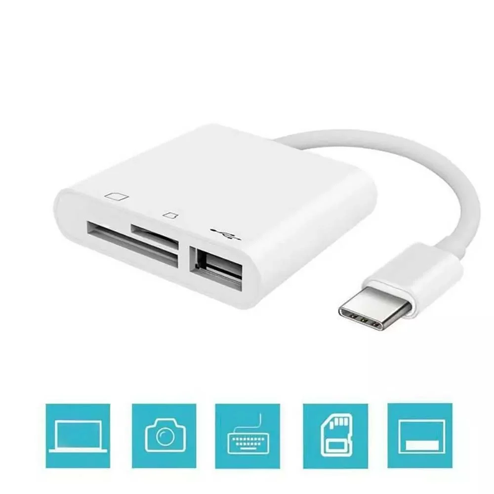محول USB-C بطول 30 سم 3 في 1 مع منفذ USB وقارئ MicroSD وSD - Image 11