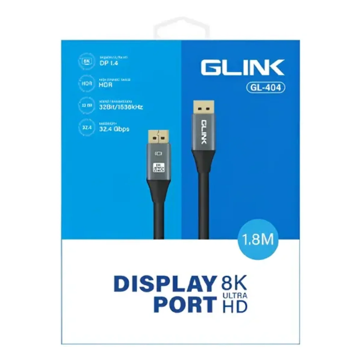كيبل GLINK DisplayPort DP إلى DP أصلي بطول 1.8 متر - Image 2