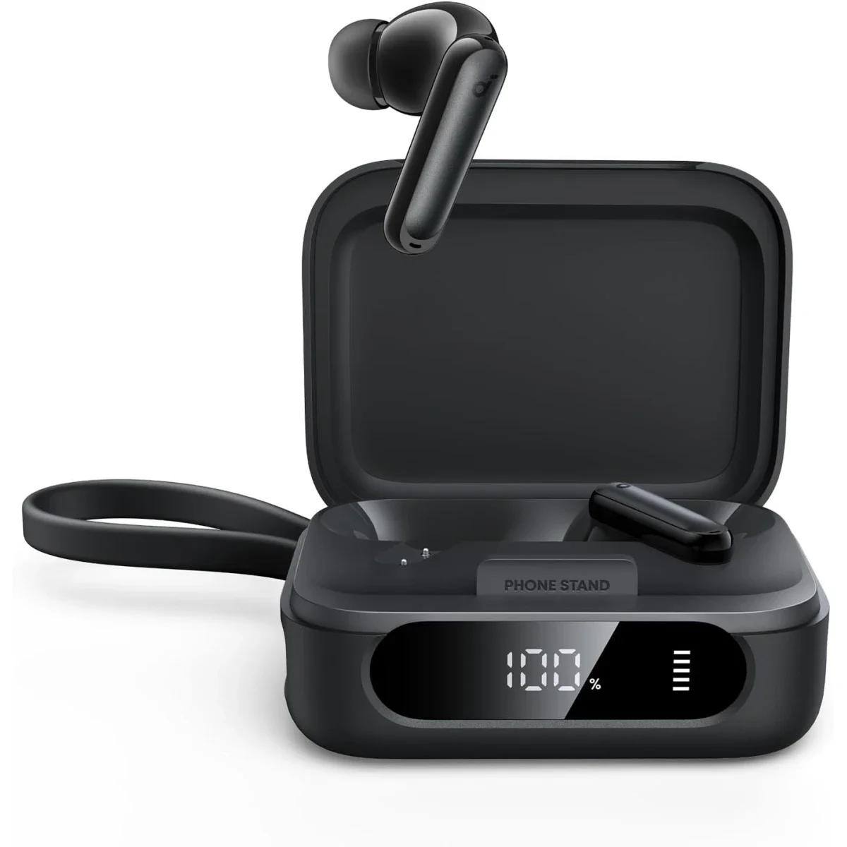 سماعات أذن لاسلكية Anker Soundcore P41i بعزل ضوضاء تكيفي، تشغيل 12 ساعة، حتى 192 ساعة مع العلبة، 6 ميكروفونات، IPX5، أسود