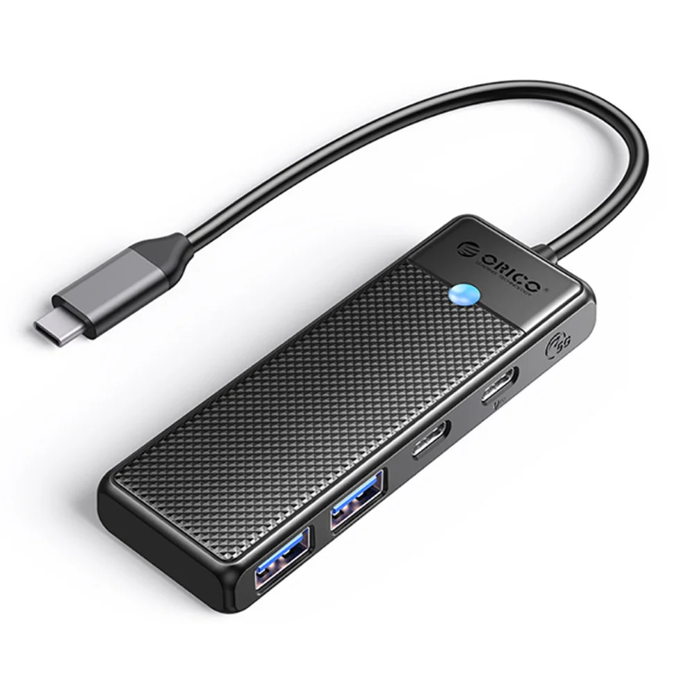 موزع USB-C ORICO PAPW2AC-C3 سلسلة PW مع USB 3.0 وPD بقدرة 100W، أسود