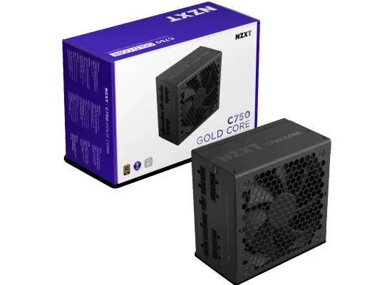 مزود طاقة NZXT C750 Gold Core بقدرة 750 واط 80 PLUS Gold معياري بالكامل ATX 3.1 أسود - Image 4