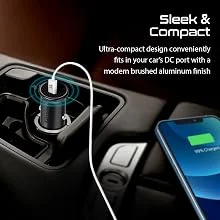 شاحن موبايل للسيارة Promate Bullet-PD60 بقدرة 60W USB-C مع منفذ USB-A ‏18W Quick Charge 3.0 - Thumbnail 6