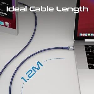 Promate LucidLine-CC120 USB-C to USB-C Fast Charging Cable 100W 120cm Black - Thumbnail 11