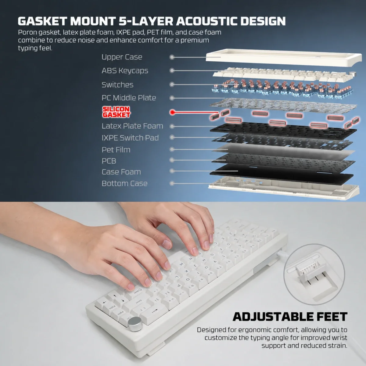 Fantech RETRO Beige Wired Mechanical Gaming Keyboard with Ice Apricot Switches - ATOM X66 MK614 - Thumbnail 2