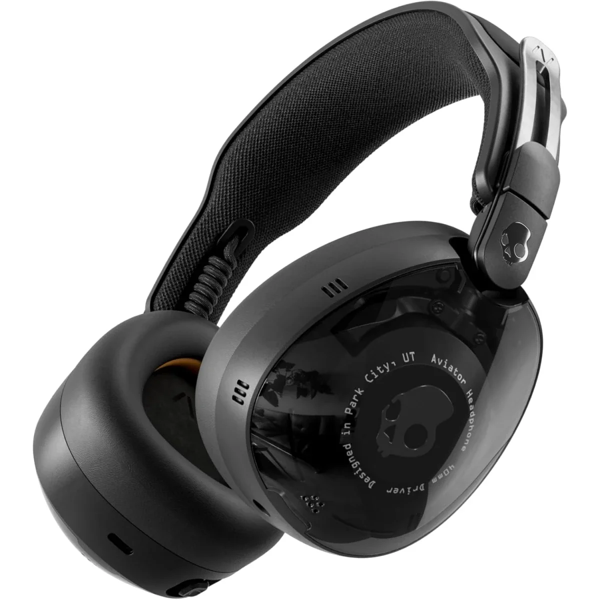 سماعات رأس Skullcandy Aviator 900 ANC لاسلكية فوق الأذن بتقنية Bluetooth، أسود حقيقي