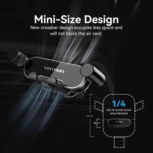 Vention KCEH0 Car Phone Mount with Duckbill Clip - Gray - Image 2