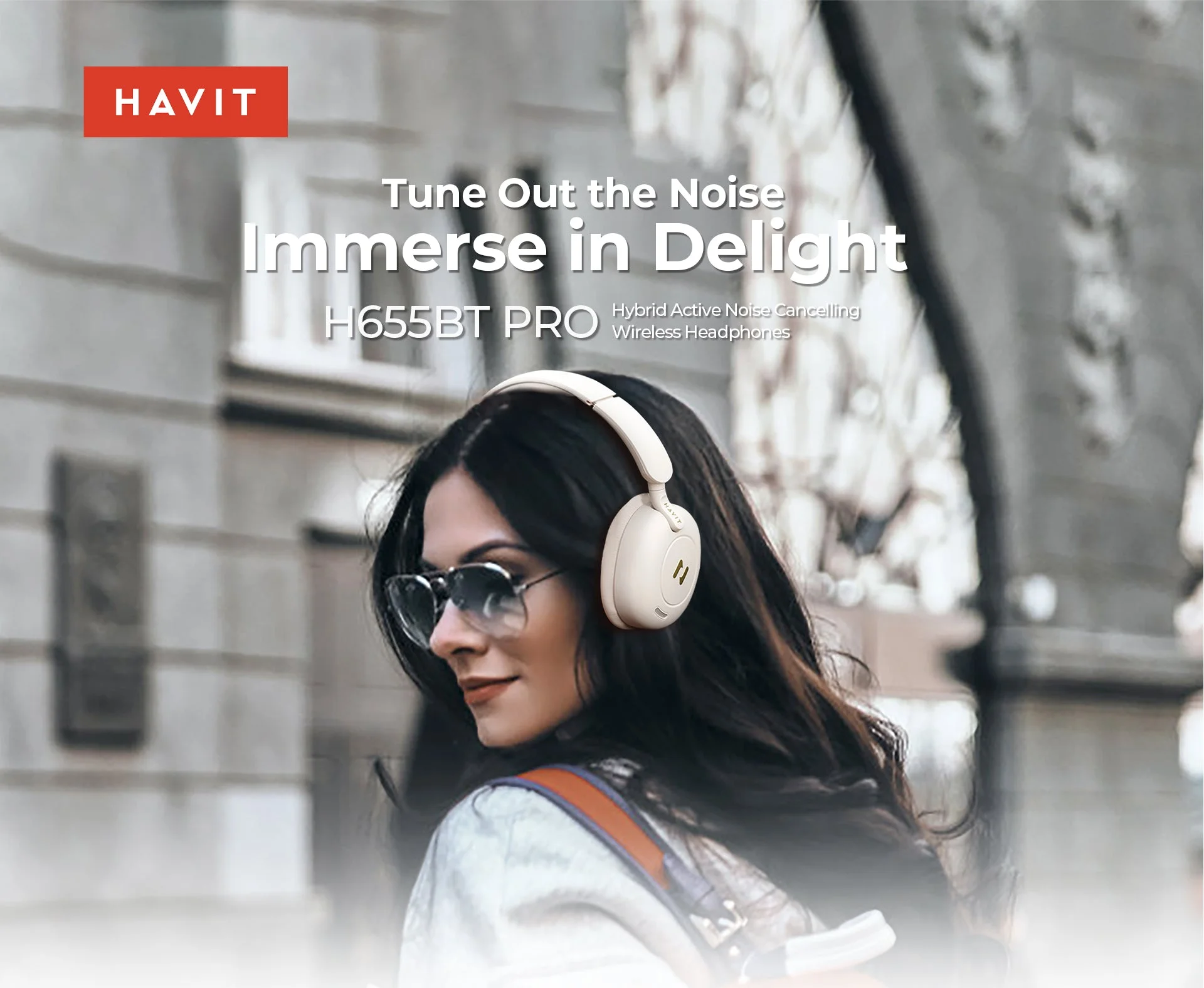 HAVIT H655BT PRO ANC Wireless Over-Ear Noise Cancelling Headphones - Thumbnail 7