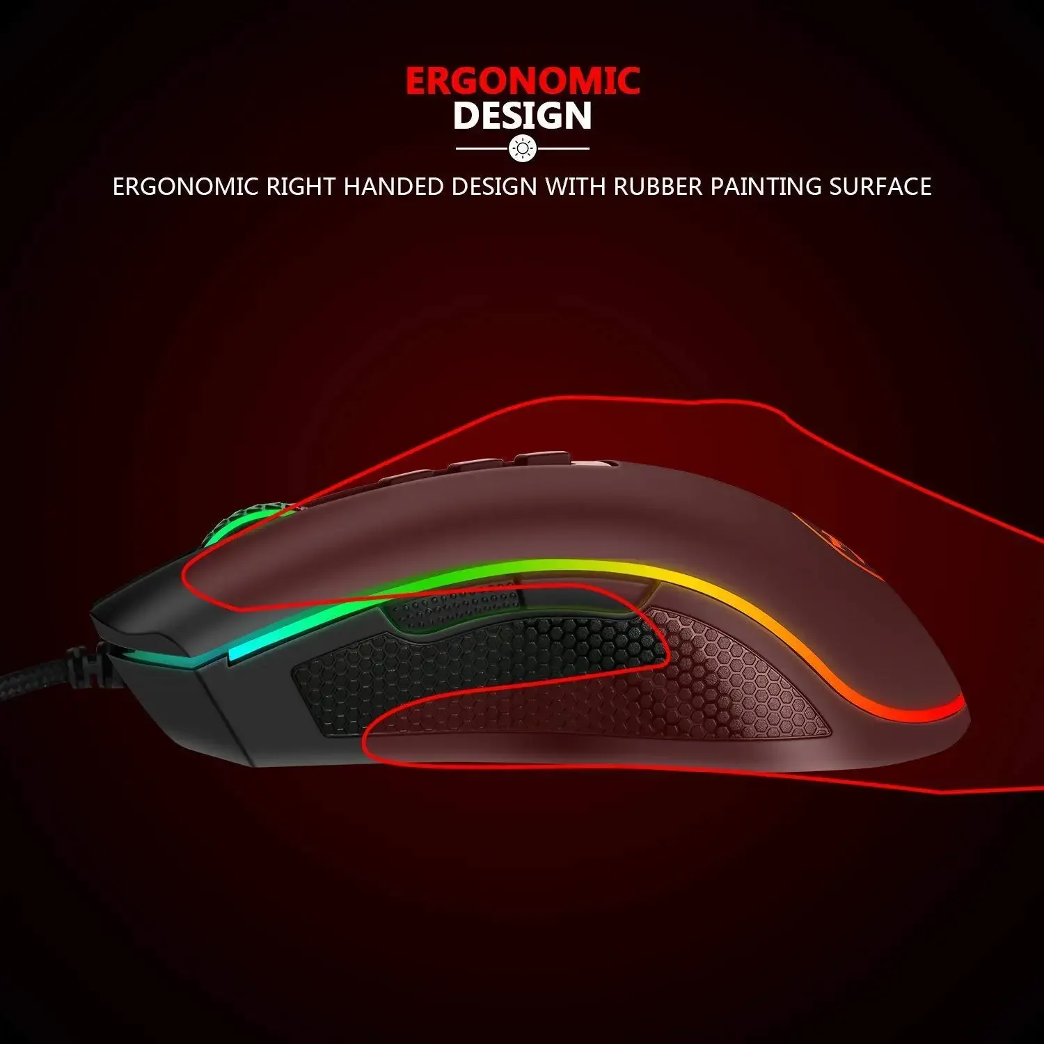 Redragon M711 Cobra RGB Gaming Mouse, 10,000 DPI, 7 Programmable Buttons - Thumbnail 9