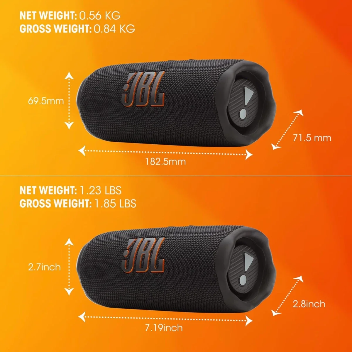 سماعة JBL Flip 7 محمولة بتقنية Bluetooth 5.4 بقدرة 25 واط RMS باللون الأبيض - Thumbnail 5
