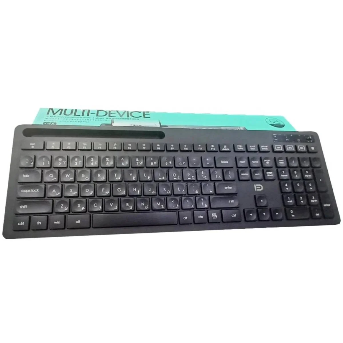 FD K780T Multi-Device Wireless 2.4 & Bluetooth Keyboard for Computer, Phone & Tablet, Windows/Mac Compatible – Speckles, Arabic/English