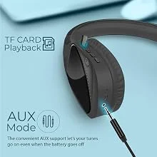 Promate NOVA Wireless & Wired Hi-Fi Stereo Headphones with MicroSD, FM Radio and AUX - Black - Thumbnail 12