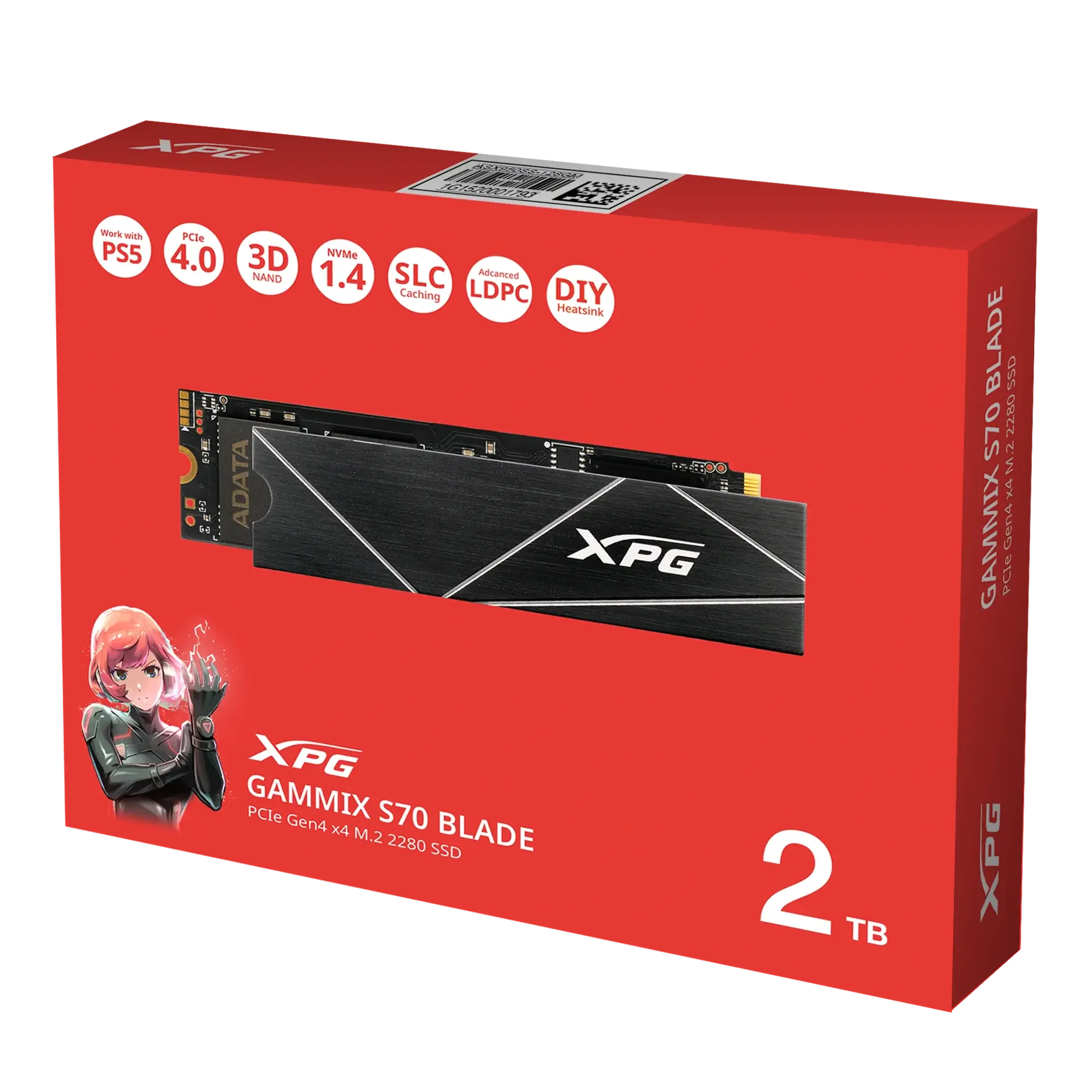 هارديسك  داخلي  SSD ADATA XPG GAMMIX S70 BLADE سعة 2 تيرابايت - Thumbnail 3