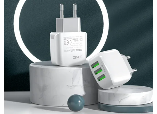 LDNIO A3312 17W 3-Port USB-A AUTO-ID EU Wall Charger with Fast Charging - Image 4