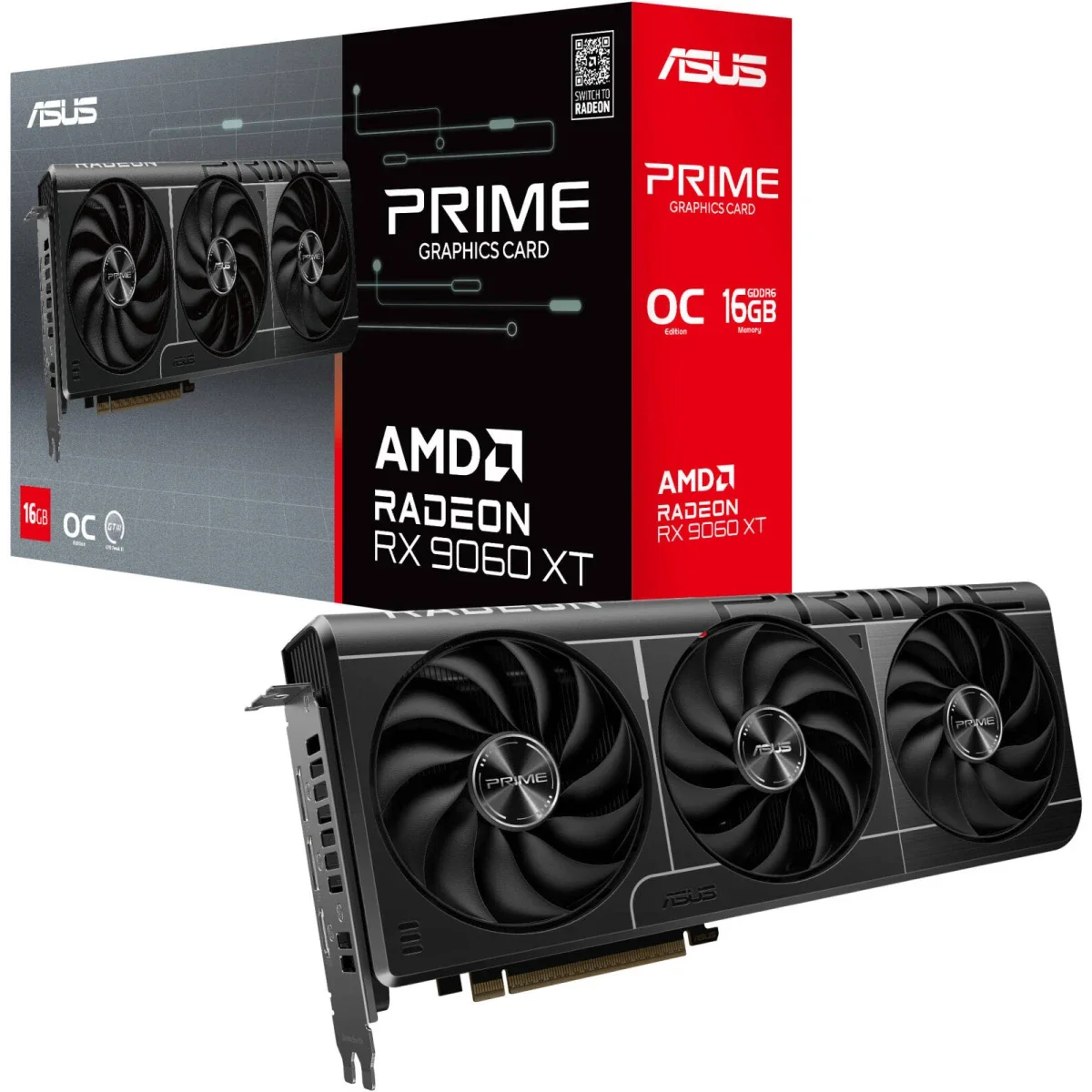 Asus Prime Radeon RX 9060 XT OC Edition 16GB GDDR6 Graphics Card - Image 1